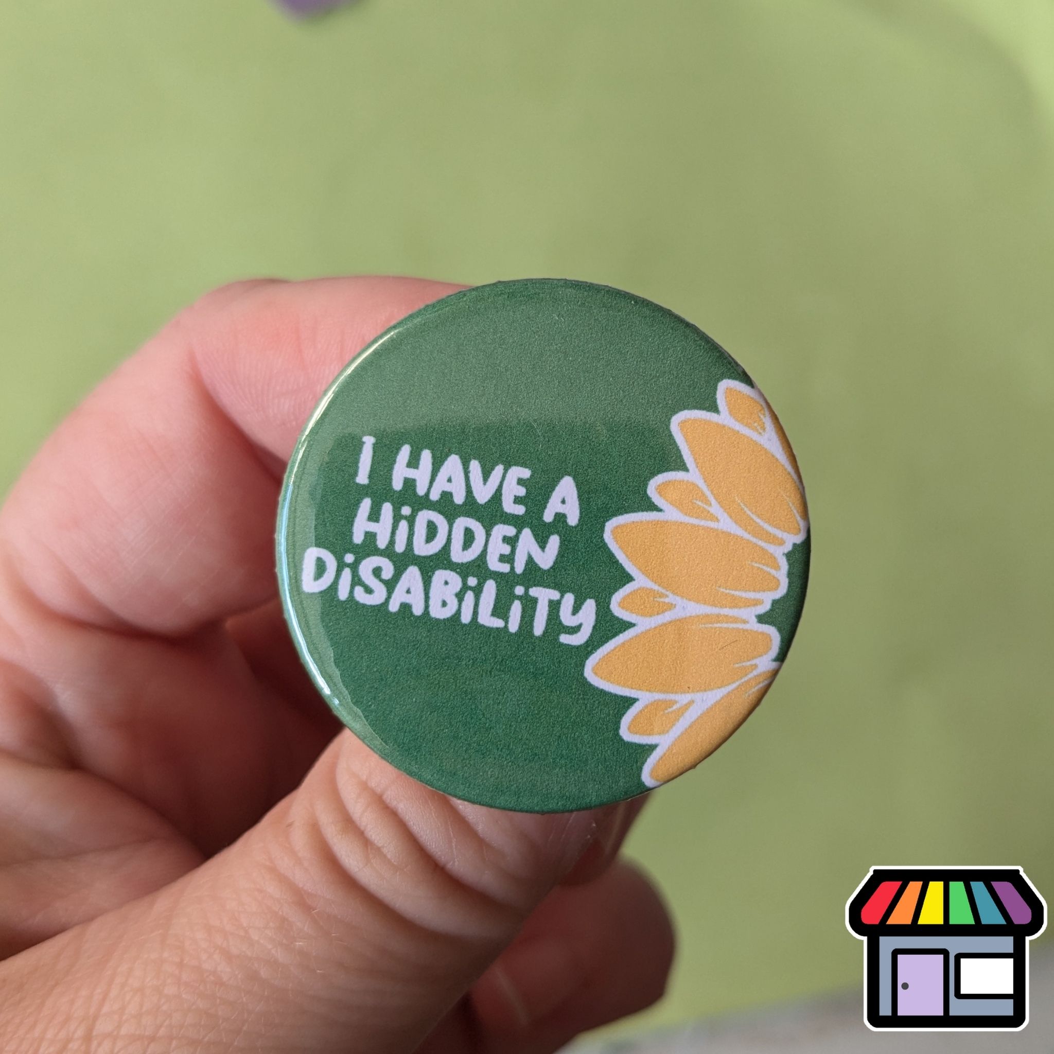 Hidden Disability Badge – Sunflower – Queer Little Shop